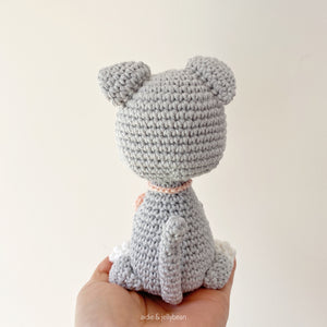 Made to Order CAT with a Heart Charm crochet amigurumi