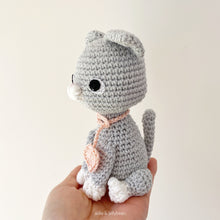 Load image into Gallery viewer, Made to Order CAT with a Heart Charm crochet amigurumi