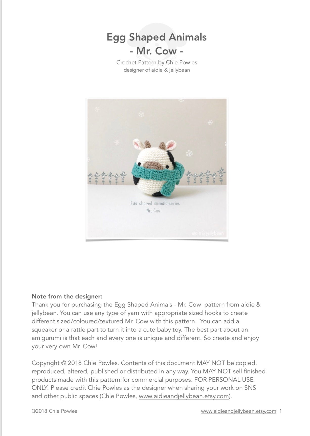 Digital Dairy Cow (Full body + keychain) Crochet Pattern – Instant Download  DIY Amigurumi Pattern in PDF File